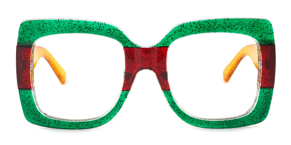 Green Geometric Unique Gorgeous Custom Engraving Eyeglasses | WhereLight