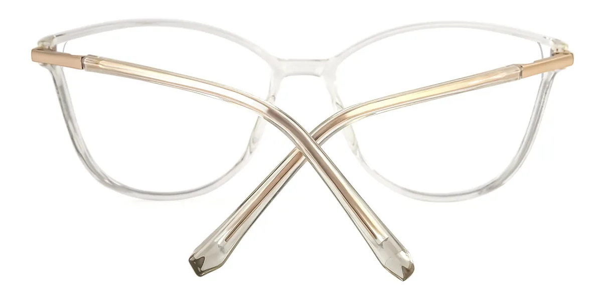 Clear Cateye Unique Spring Hinges Super Light Custom Engraving Eyeglasses | WhereLight