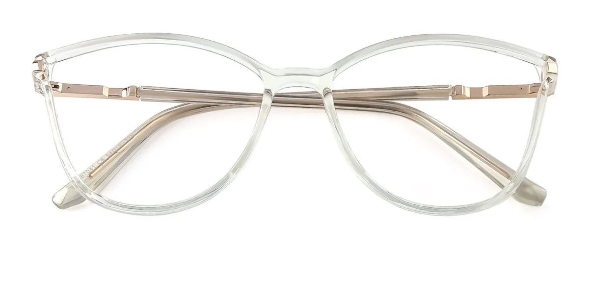Clear Cateye Unique Spring Hinges Super Light Custom Engraving Eyeglasses | WhereLight