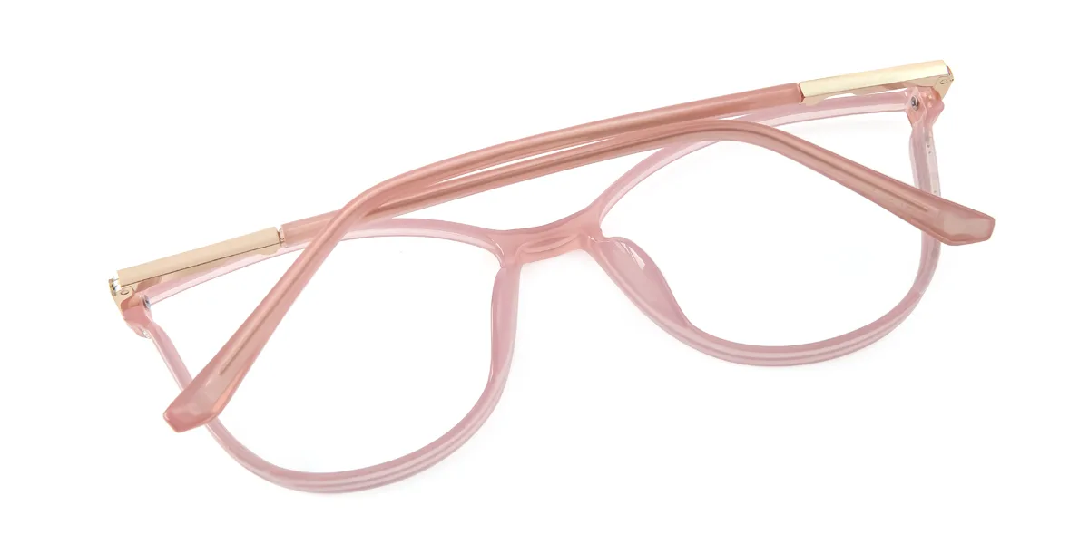 Pink Cateye Unique Spring Hinges Super Light Custom Engraving Eyeglasses | WhereLight