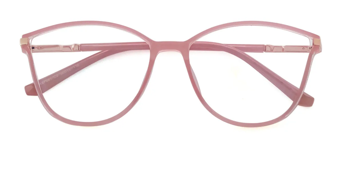 Pink Cateye Unique Spring Hinges Super Light Custom Engraving Eyeglasses | WhereLight