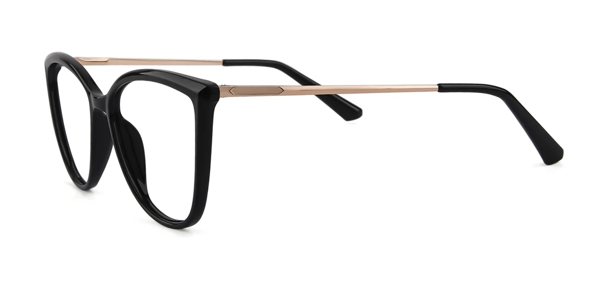 Black Cateye Unique Spring Hinges Super Light Eyeglasses | WhereLight