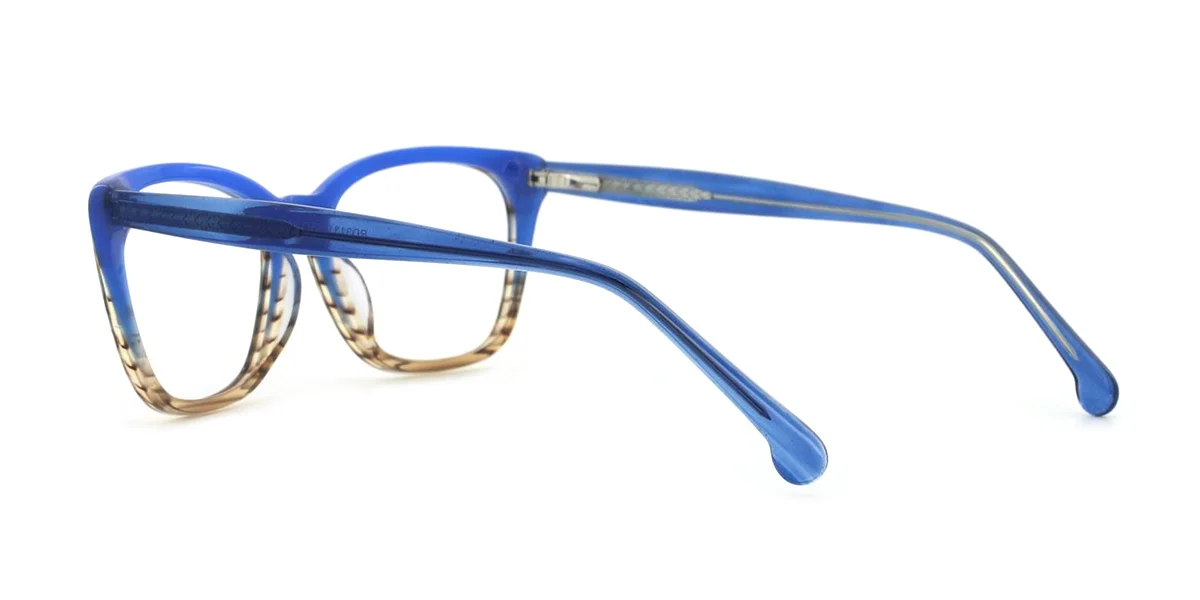 Blue Cateye Unique Floral Acetate Spring Hinges Eyeglasses | WhereLight