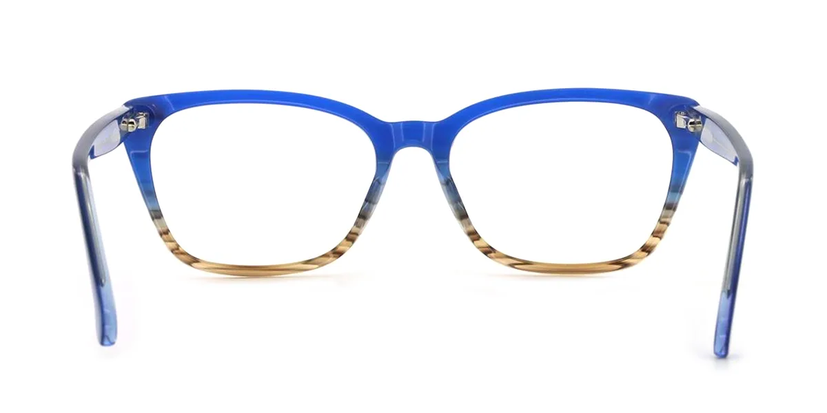 Blue Cateye Unique Floral Acetate Spring Hinges Eyeglasses | WhereLight