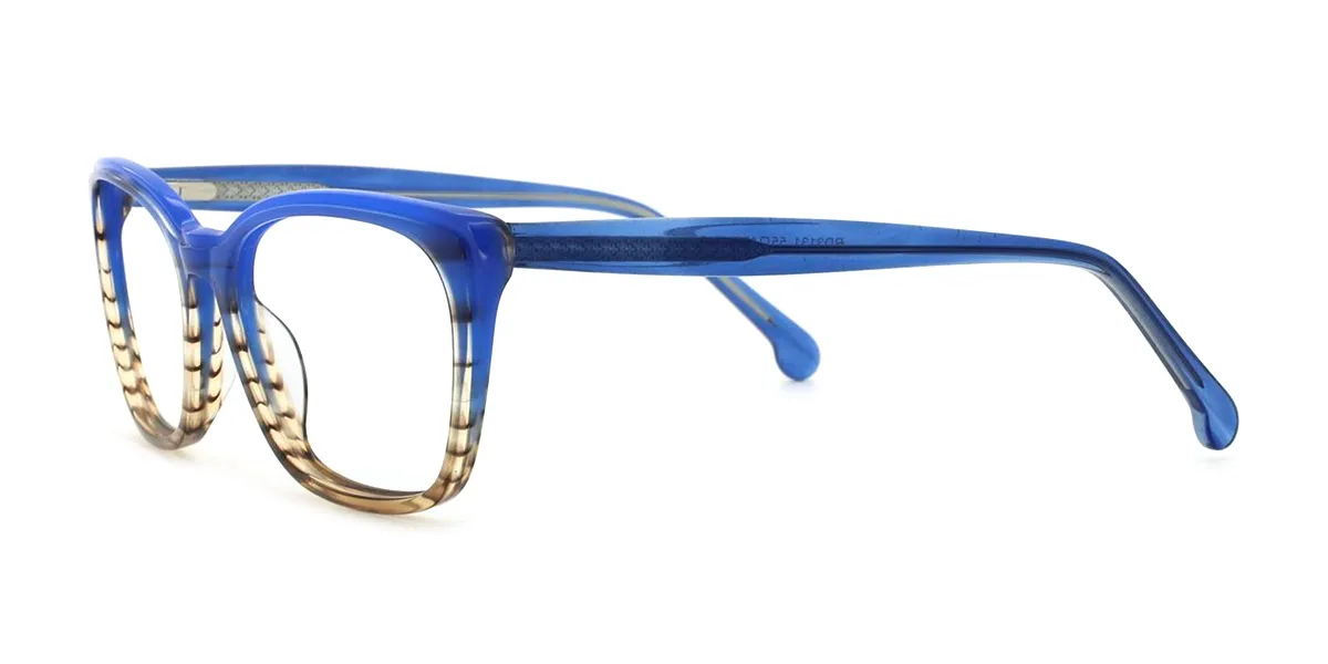 Blue Cateye Unique Floral Acetate Spring Hinges Eyeglasses | WhereLight