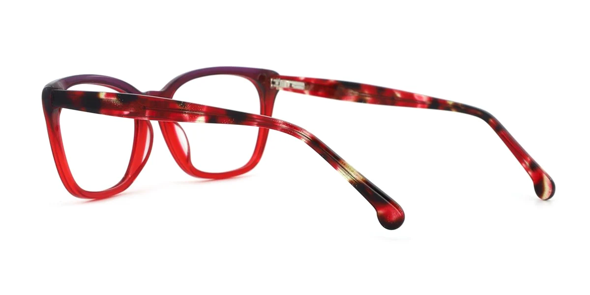 Red Cateye Unique Floral Acetate Spring Hinges Eyeglasses | WhereLight