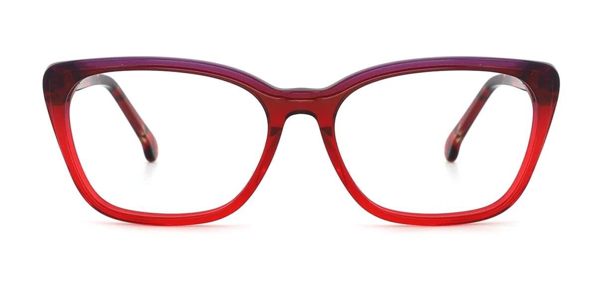 Red Cateye Unique Floral Acetate Spring Hinges Eyeglasses | WhereLight