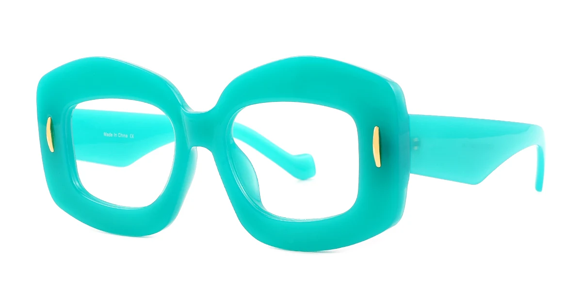 Green Irregular Unique Gorgeous Custom Engraving Eyeglasses | WhereLight