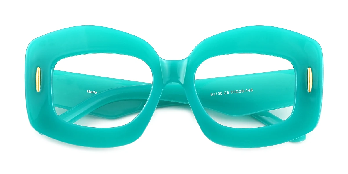 Green Irregular Unique Gorgeous Custom Engraving Eyeglasses | WhereLight