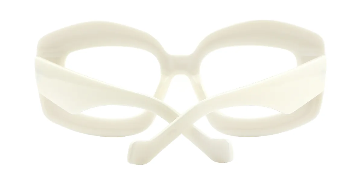 White Irregular Unique Gorgeous Custom Engraving Eyeglasses | WhereLight