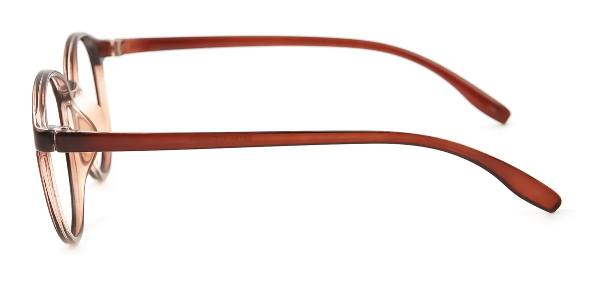 Brown Round Oval Simple Classic Retro Sports Super Light Custom Engraving Eyeglasses | WhereLight
