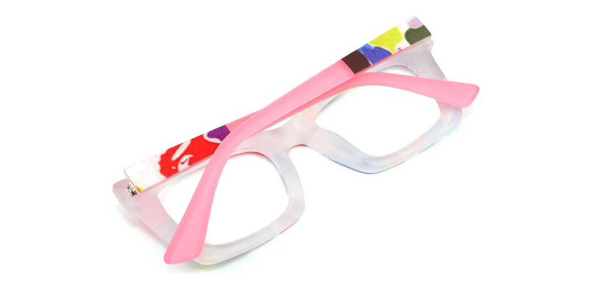 Pink Rectangle Unique Gorgeous  Eyeglasses | WhereLight