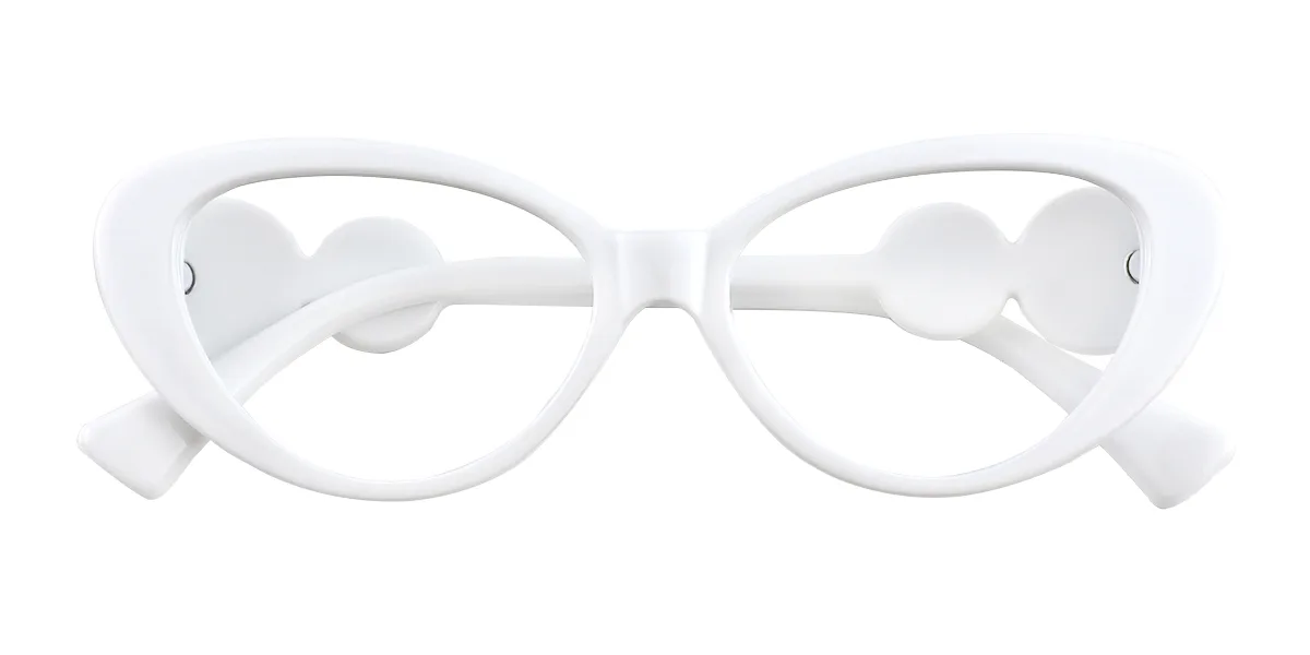 White Cateye Unique Custom Engraving Eyeglasses | WhereLight