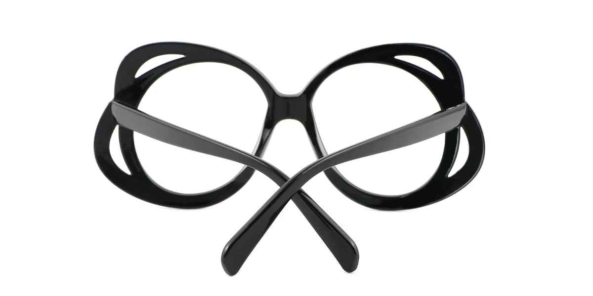 Black Round Butterfly Unique Gorgeous Custom Engraving Eyeglasses | WhereLight