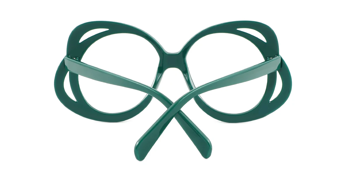 Green Round Butterfly Unique Gorgeous Custom Engraving Eyeglasses | WhereLight