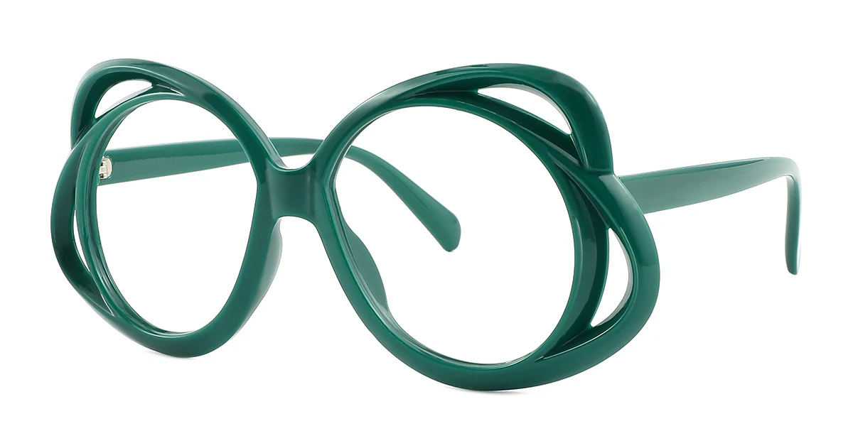 Green Round Butterfly Unique Gorgeous Custom Engraving Eyeglasses | WhereLight