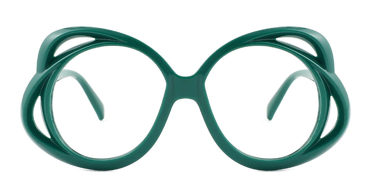 Green Round Butterfly Unique Gorgeous Custom Engraving Eyeglasses | WhereLight