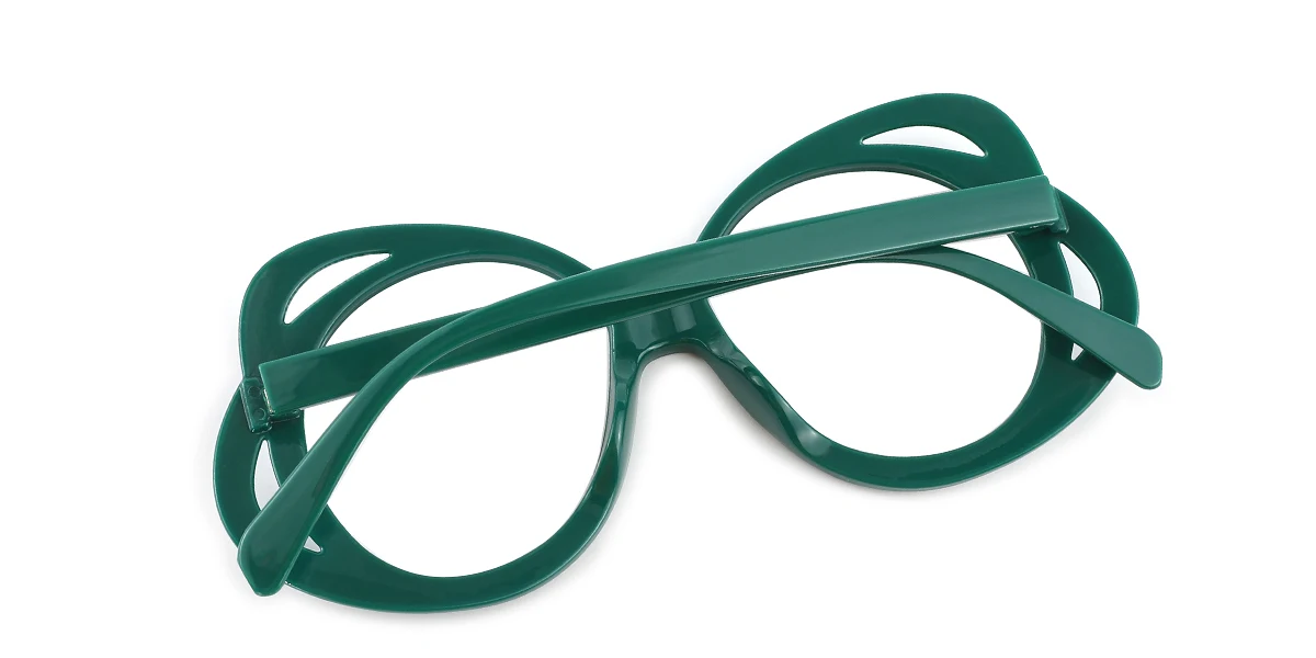 Green Round Butterfly Unique Gorgeous Custom Engraving Eyeglasses | WhereLight