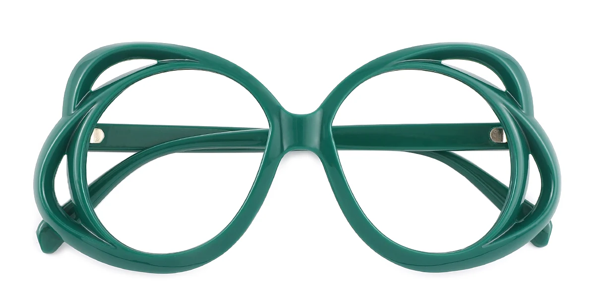 Green Round Butterfly Unique Gorgeous Custom Engraving Eyeglasses | WhereLight