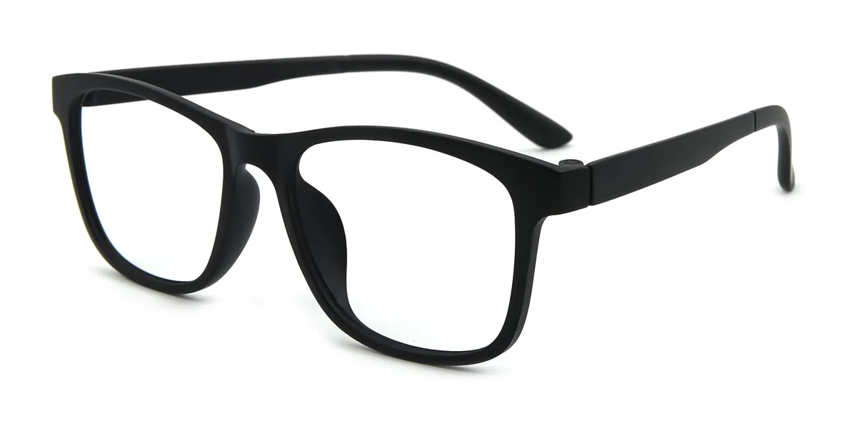 Black Rectangle Classic Retro Clip-on Custom Engraving Eyeglasses | WhereLight
