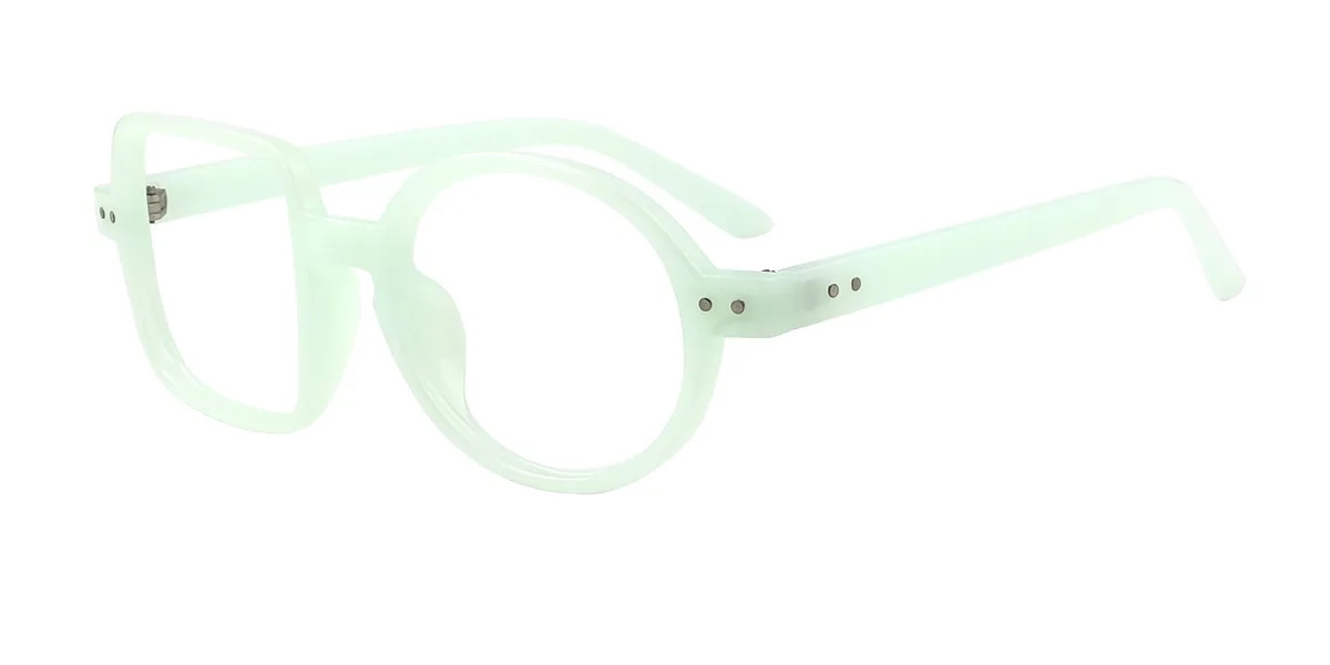 Green Rectangle Round Classic Retro Unique Custom Engraving Eyeglasses | WhereLight
