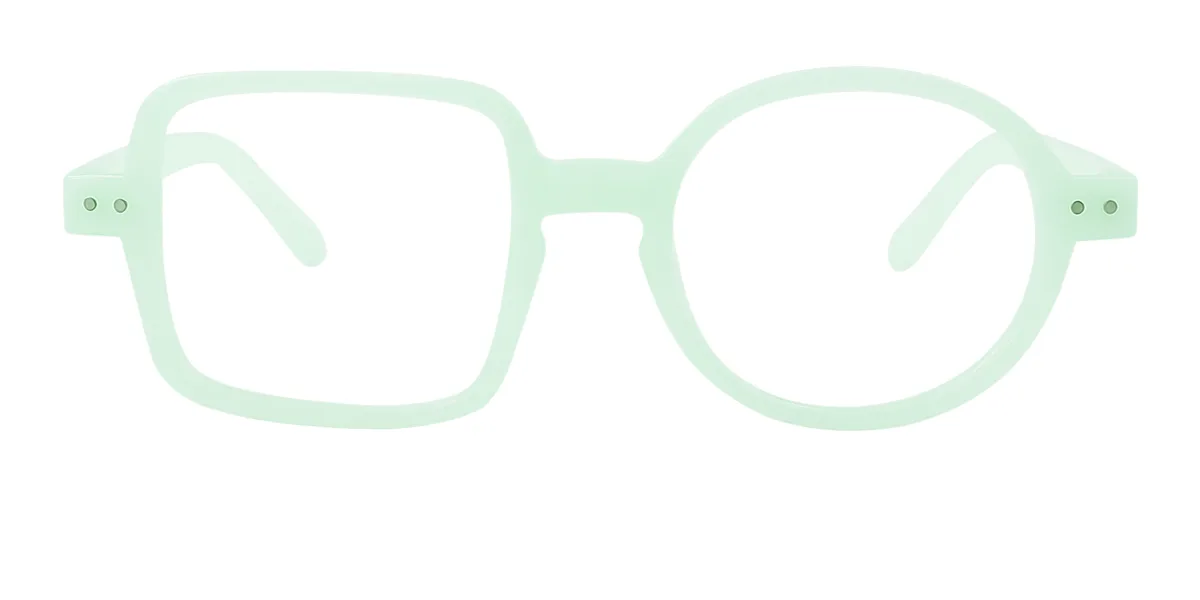 Green Rectangle Round Classic Retro Unique Custom Engraving Eyeglasses | WhereLight