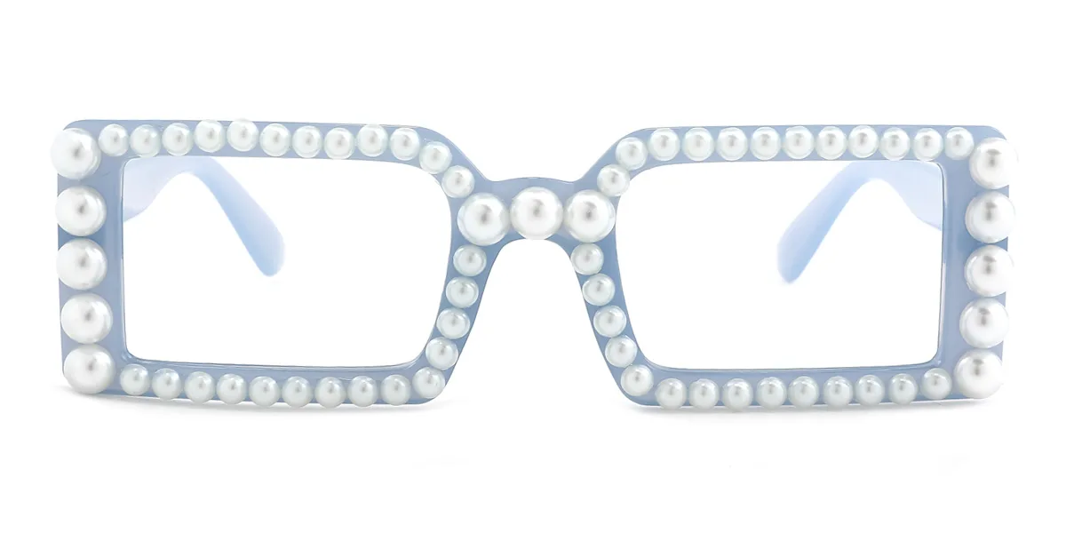 Blue Rectangle Gorgeous Custom Engraving Eyeglasses | WhereLight