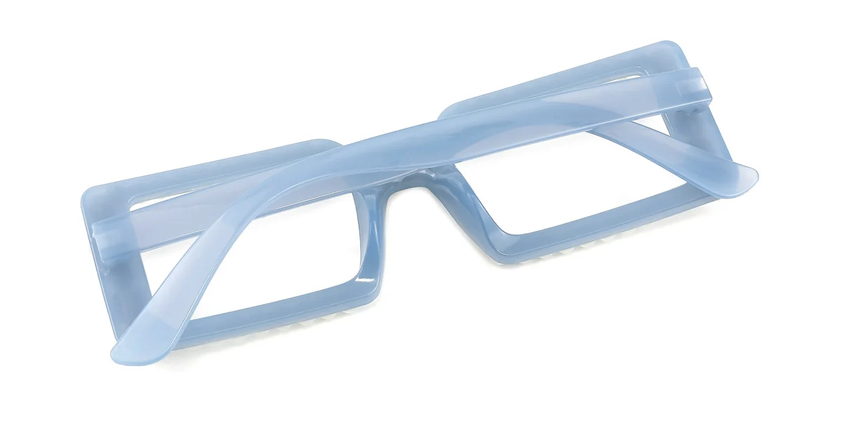 Blue Rectangle Gorgeous Custom Engraving Eyeglasses | WhereLight