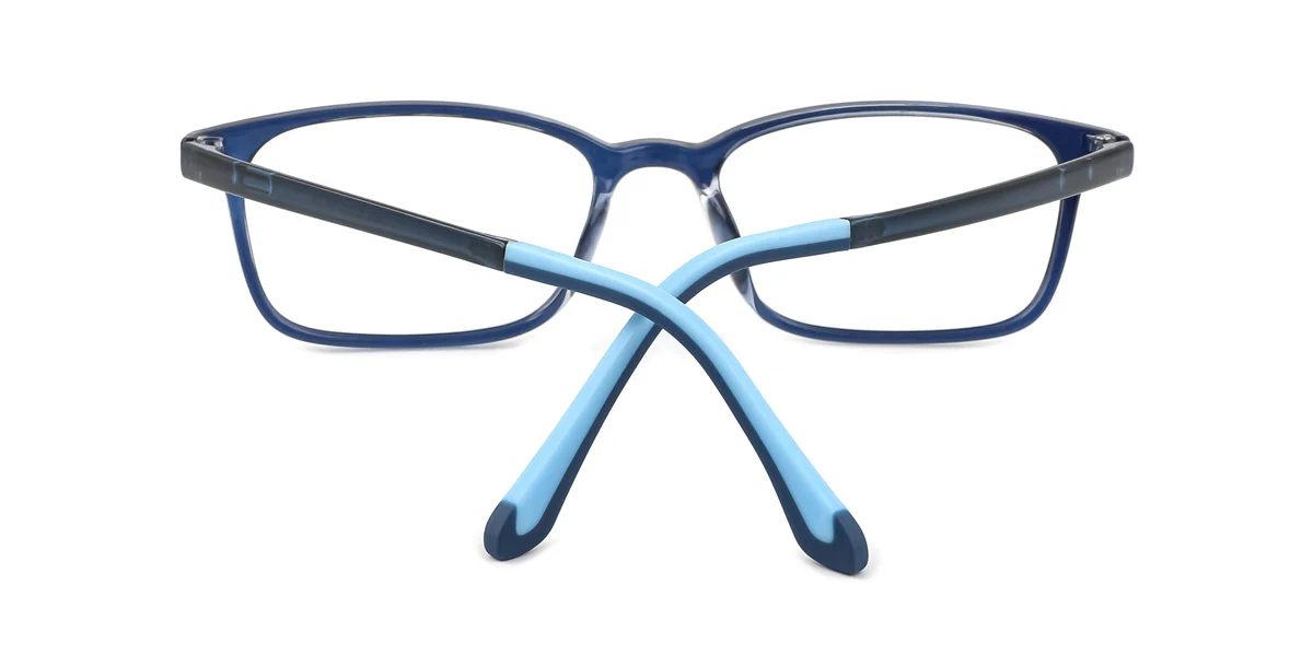Blue Rectangle Gorgeous Business Custom Engraving Eyeglasses | WhereLight