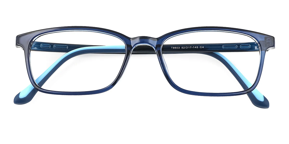 Blue Rectangle Gorgeous Business Custom Engraving Eyeglasses | WhereLight