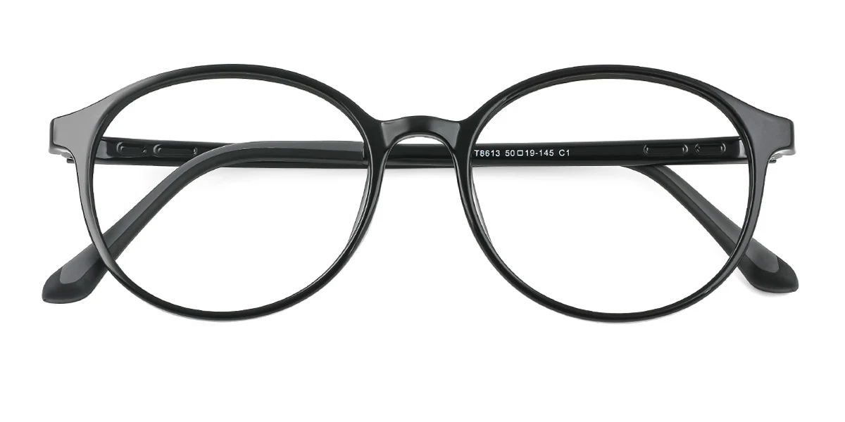 Black Oval Unique Gorgeous Super Light Custom Engraving Eyeglasses | WhereLight
