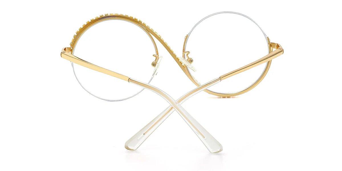 Gold Round Unique  Eyeglasses | WhereLight