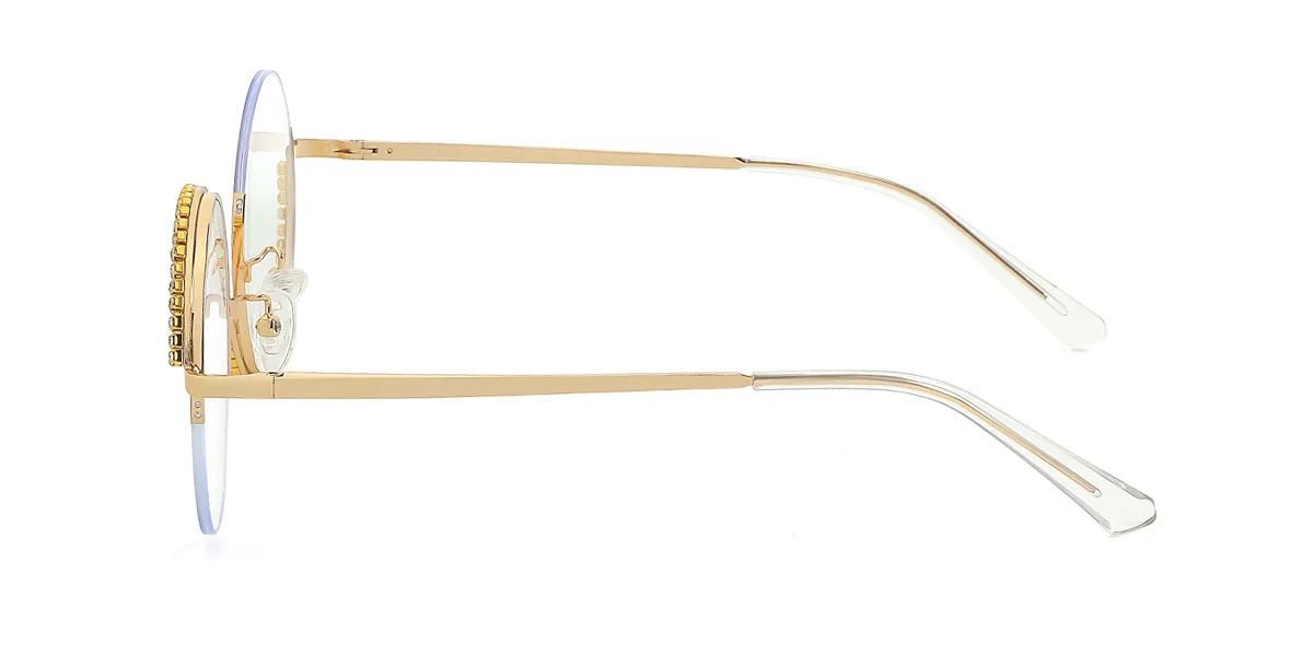 Gold Round Unique  Eyeglasses | WhereLight