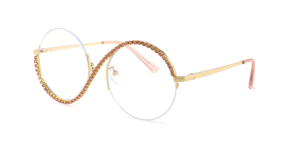 Pink Round Unique  Eyeglasses | WhereLight