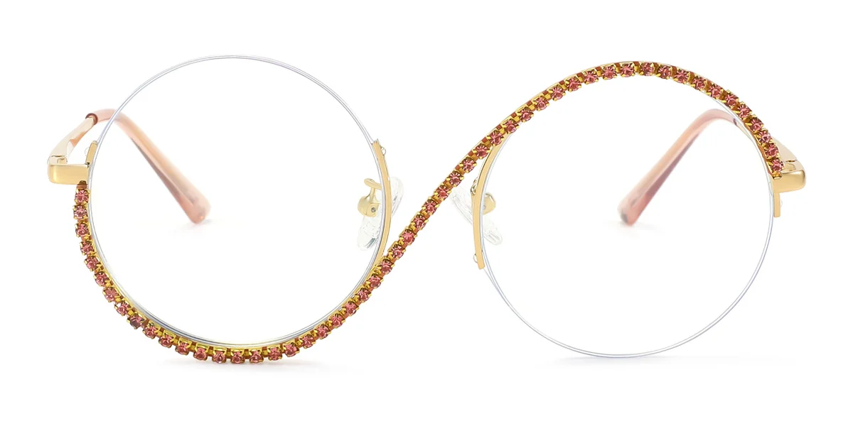 Pink Round Unique  Eyeglasses | WhereLight