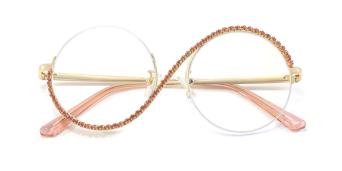 Pink Round Unique  Eyeglasses | WhereLight