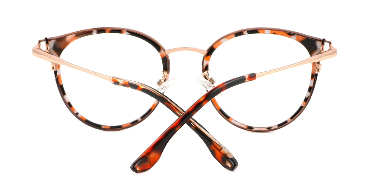 Tortoiseshell Round Oval Simple Classic Spring Hinges Custom Engraving Eyeglasses | WhereLight