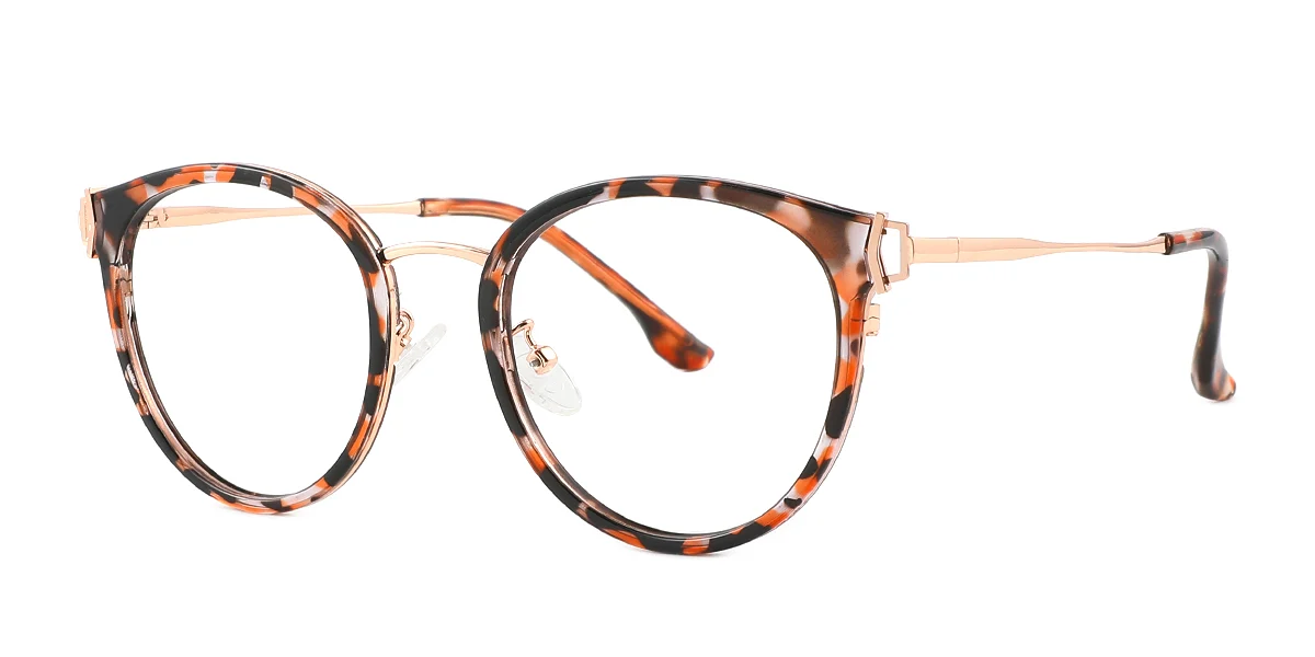Tortoiseshell Round Oval Simple Classic Spring Hinges Custom Engraving Eyeglasses | WhereLight