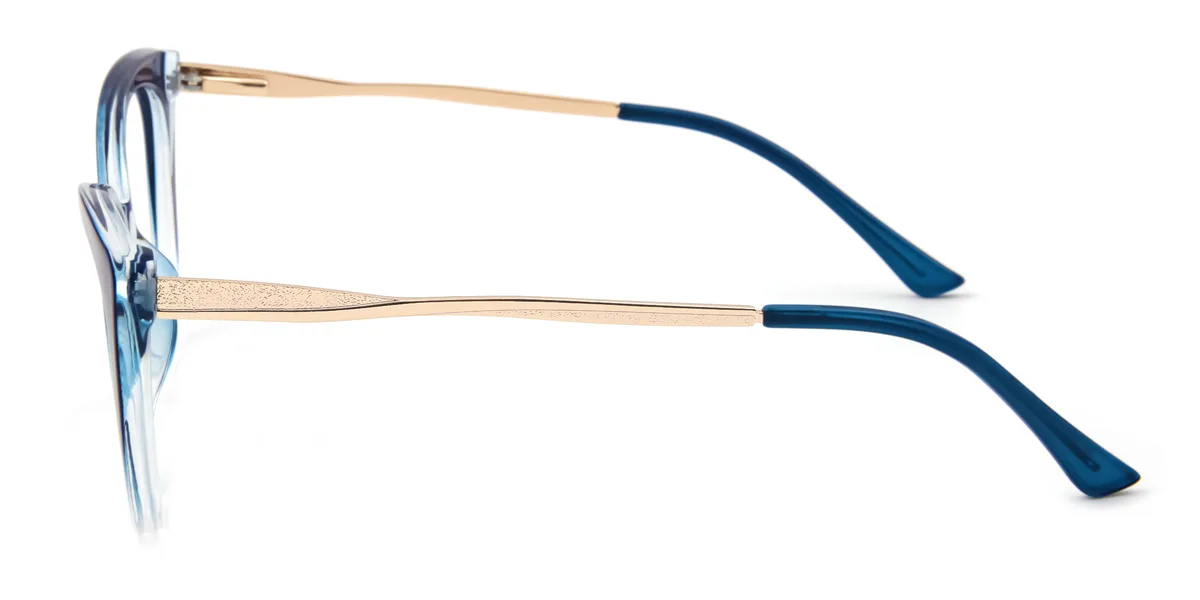 Blue Cateye Oval Classic Retro Unique Gorgeous Spring Hinges Eyeglasses | WhereLight