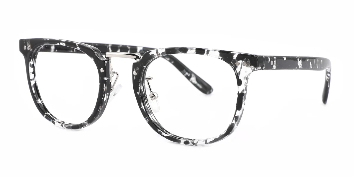 Floral Rectangle Oval Simple Classic Retro Custom Engraving Eyeglasses | WhereLight