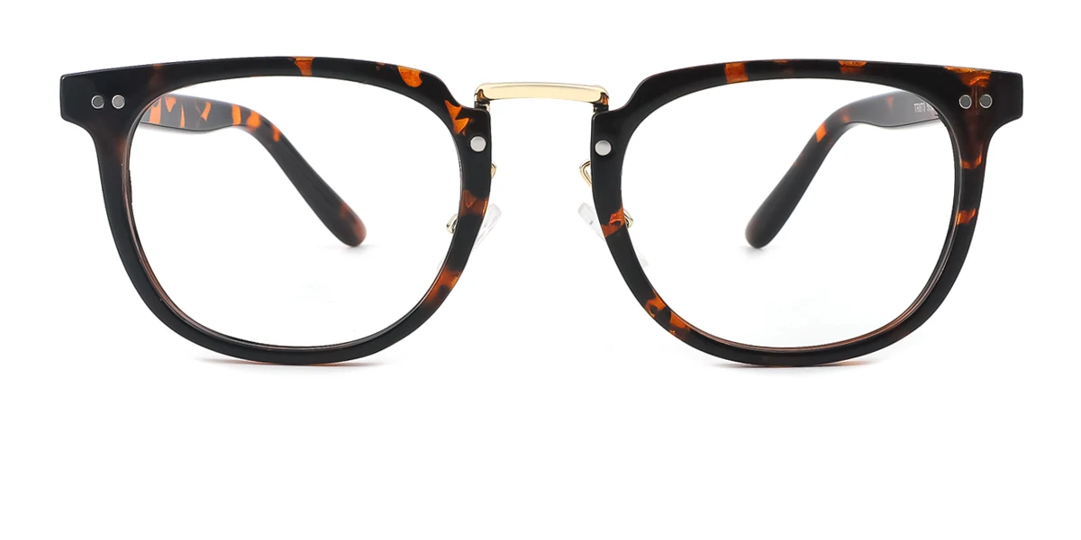 Tortoiseshell Rectangle Oval Simple Classic Retro Custom Engraving Eyeglasses | WhereLight