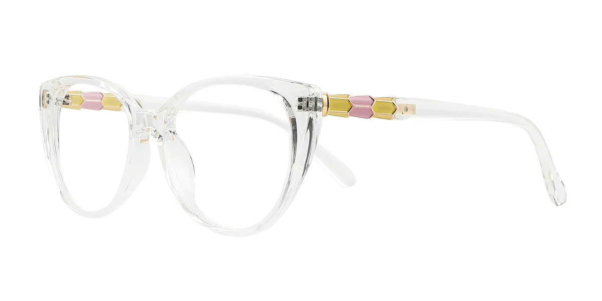 Clear Cateye Classic Retro Custom Engraving Eyeglasses | WhereLight