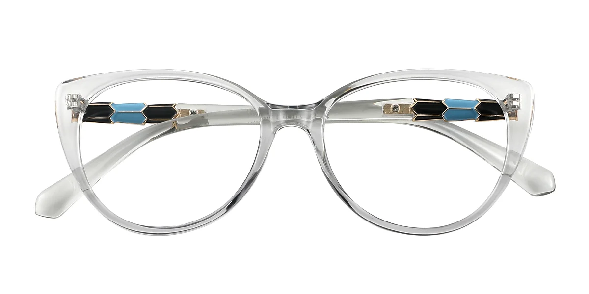 Grey Cateye Classic Retro Custom Engraving Eyeglasses | WhereLight
