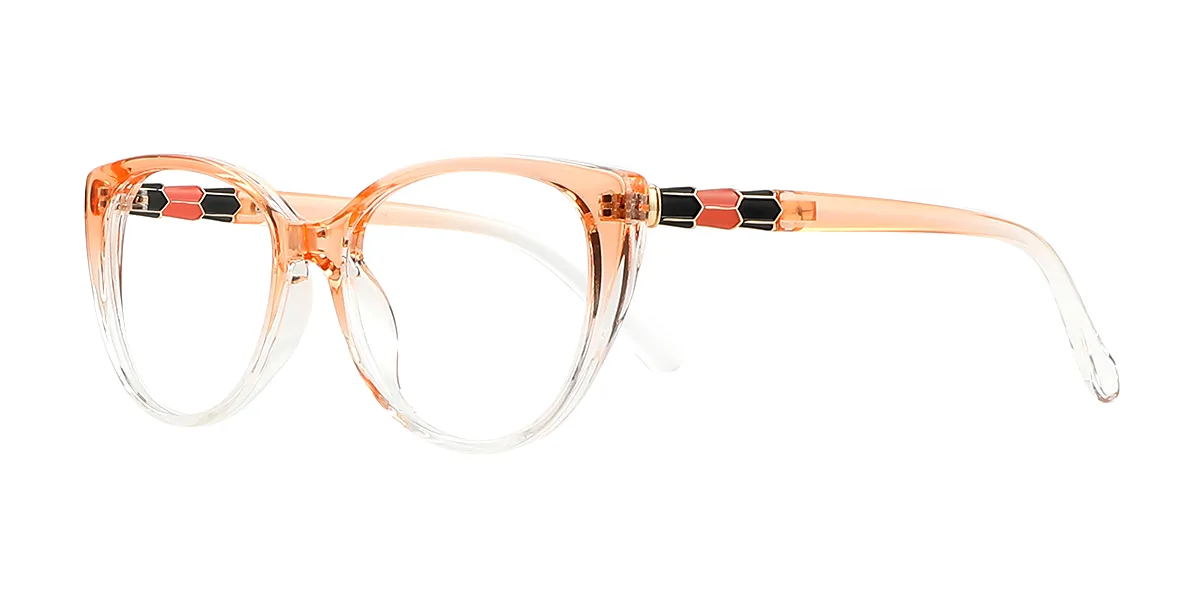Orange Cateye Classic Retro Custom Engraving Eyeglasses | WhereLight