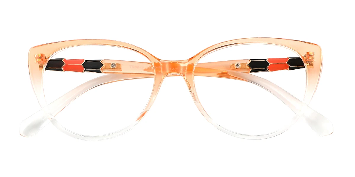 Orange Cateye Classic Retro Custom Engraving Eyeglasses | WhereLight