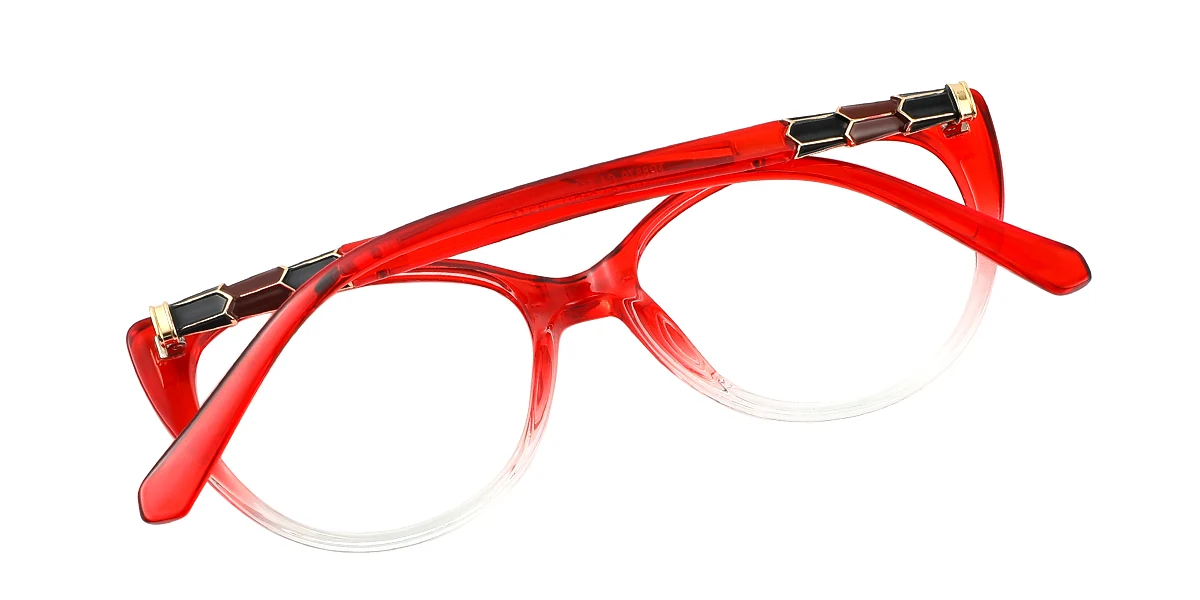 Red Cateye Classic Retro Custom Engraving Eyeglasses | WhereLight