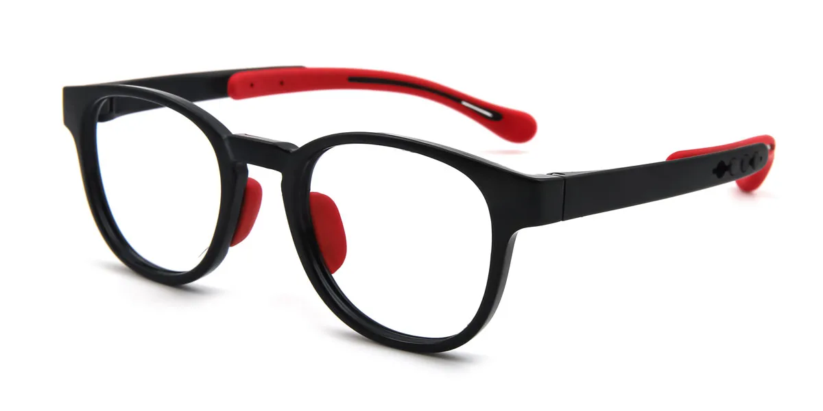 Red Round Classic Super Light Custom Engraving Eyeglasses | WhereLight