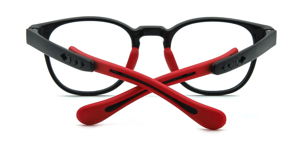Red Round Classic Super Light Custom Engraving Eyeglasses | WhereLight
