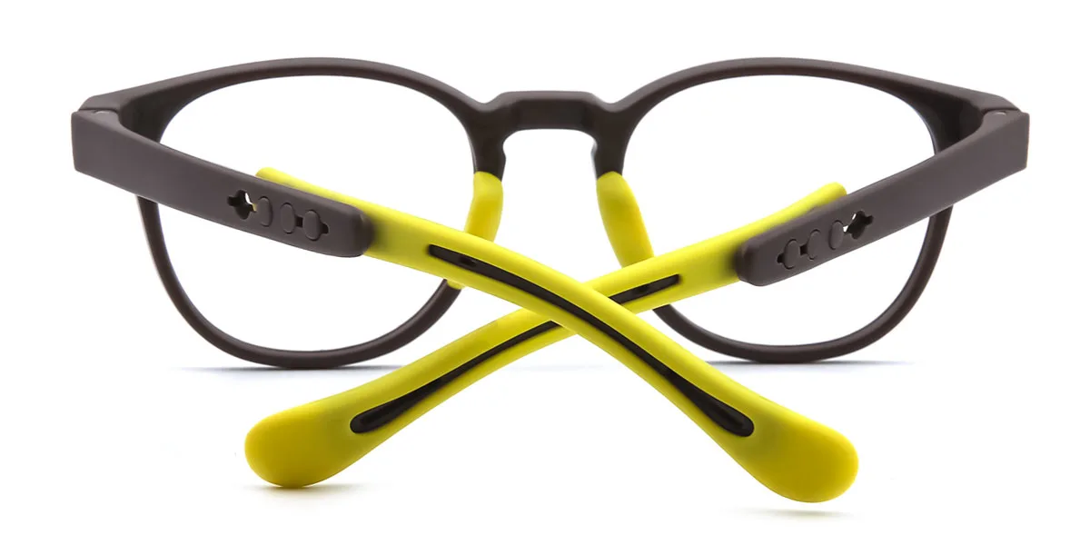 Yellow Round Classic Super Light Custom Engraving Eyeglasses | WhereLight
