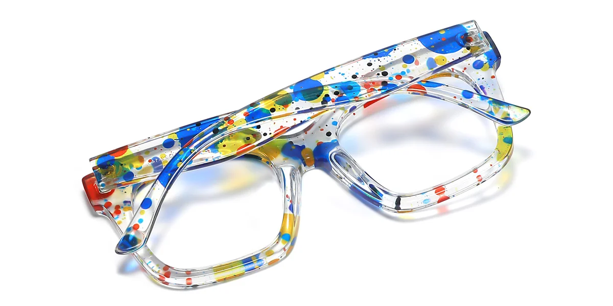 Blue Rectangle Unique Custom Engraving Eyeglasses | WhereLight